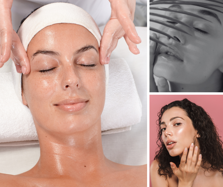 Woman having a skincare facial looking relaxed