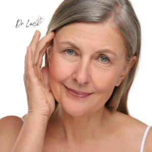 Image of a mature woman on blog talking about non surgical facelift alternatives